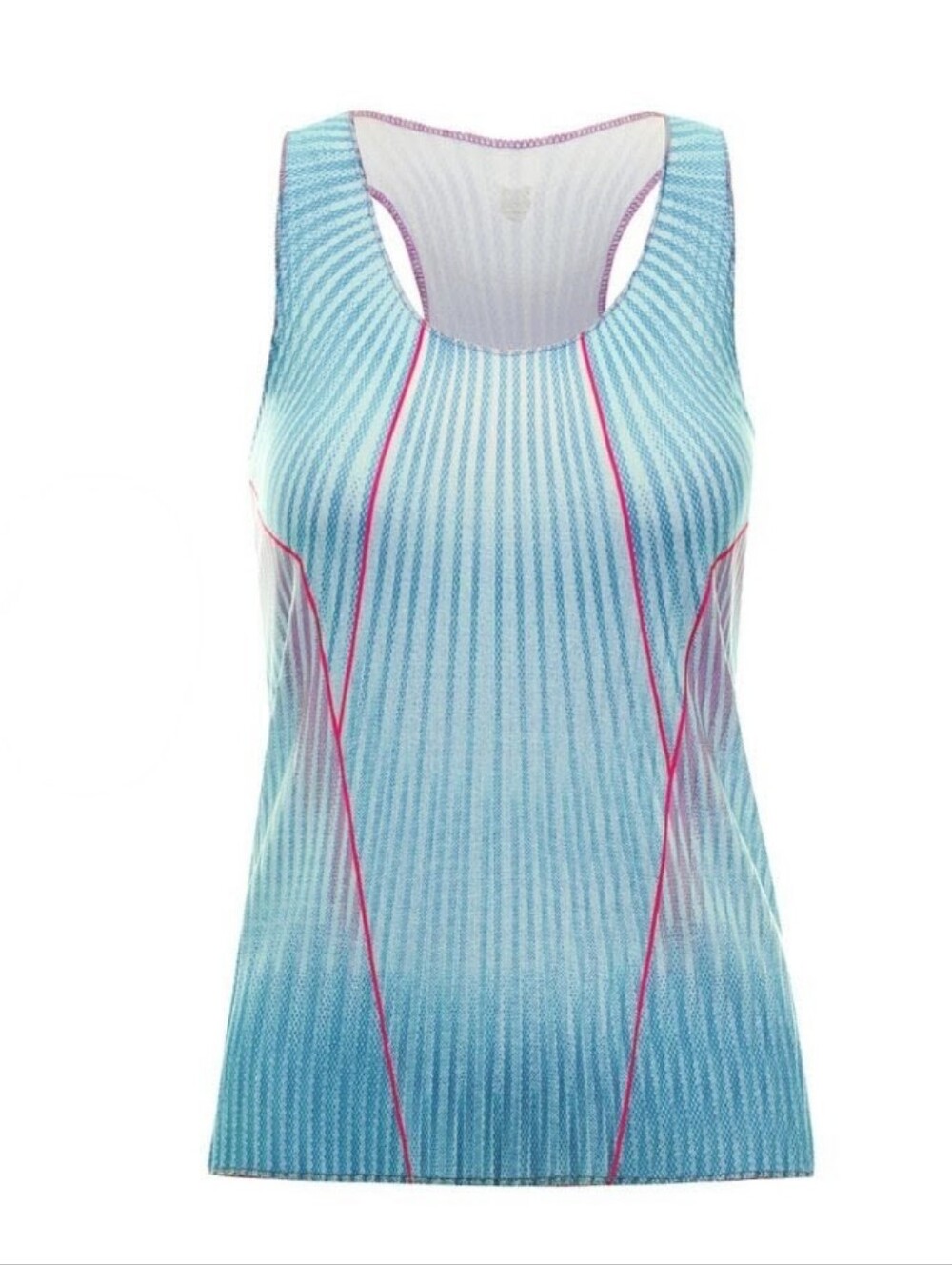 K-SWISS Aqua V-Neck Pleated Stretch Racerback Racquet Sport Athleisure Tank Top